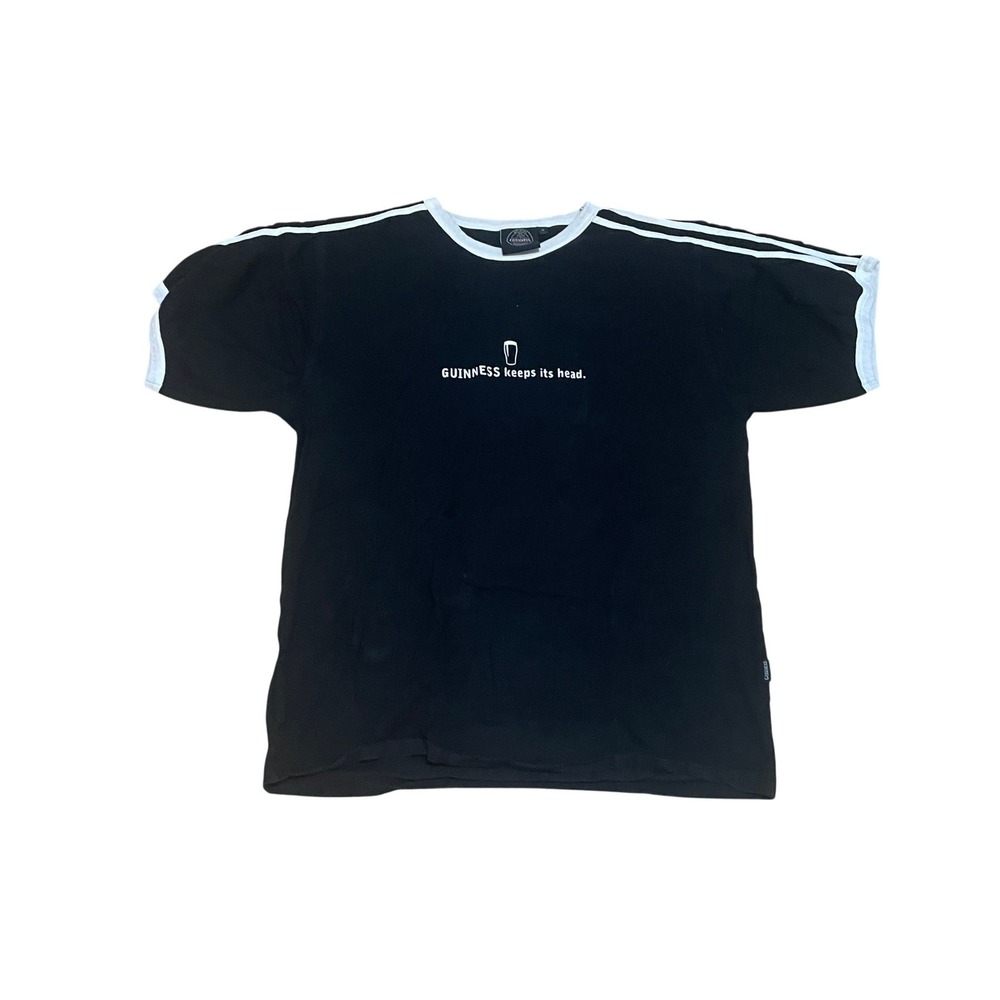 VTG Guinness Men's XL Black Ringer T-Shirt Official Merchandise Graphic Tee